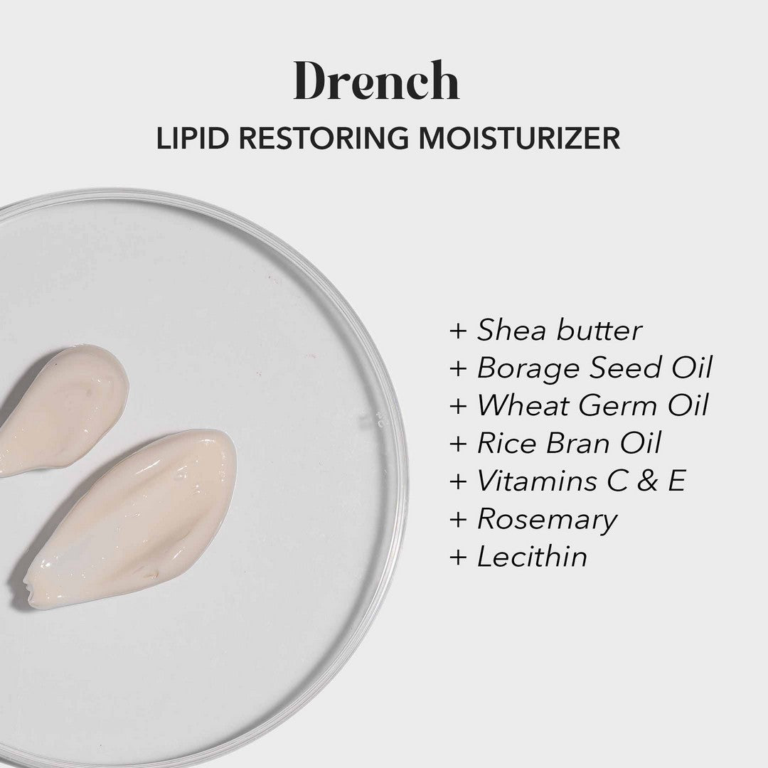 DRENCH Lipid Restoring Moisturizer product texture swatch by Induction Therapies