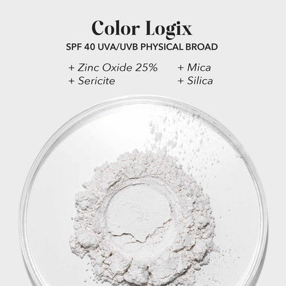 Color Logix Clear and Sheer Mineral Powder Foundation SPF 30 product texture swatch by Induction Therapies